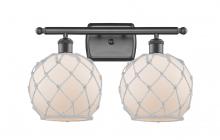 Innovations Lighting 516-2W-OB-G121-8RW - Farmhouse Rope - 2 Light - 18 inch - Oil Rubbed Bronze - Bath Vanity Light