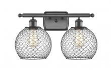 Innovations Lighting 516-2W-OB-G122-8CBK - Farmhouse Chicken Wire 2 Light Bath Vanity Light