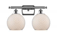 Innovations Lighting 516-2W-PC-G121-8CSN - Farmhouse Chicken Wire 2 Light Bath Vanity Light