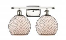 Innovations Lighting 516-2W-PN-G121-8CBK - Farmhouse Chicken Wire 2 Light Bath Vanity Light