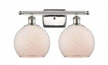 Innovations Lighting 516-2W-PN-G121-8CSN - Farmhouse Chicken Wire 2 Light Bath Vanity Light