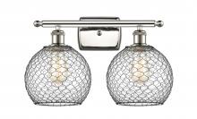 Innovations Lighting 516-2W-PN-G122-8CBK - Farmhouse Chicken Wire 2 Light Bath Vanity Light