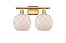  516-2W-SG-G121-8RW - Farmhouse Rope - 2 Light - 18 inch - Satin Gold - Bath Vanity Light