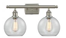  516-2W-SN-G122C-8CL - Athens - 2 Light - 18 inch - Brushed Satin Nickel - Bath Vanity Light