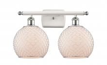 Innovations Lighting 516-2W-WPC-G121-8CSN - Farmhouse Chicken Wire 2 Light Bath Vanity Light