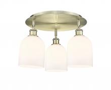 Innovations Lighting 516-3C-AB-G558-6GWH - Bella - 3 Light - 17 inch - Antique Brass - Flush Mount