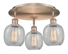 Innovations Lighting 516-3C-AC-G105 - Belfast - 3 Light - 18 inch - Antique Copper - Flush Mount