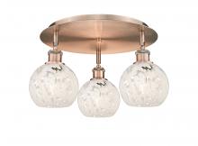 Innovations Lighting 516-3C-AC-G1216-6WM - White Mouchette - 3 Light - 18 inch - Antique Copper - Flush Mount