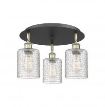 Innovations Lighting 516-3C-BAB-G112C-5CL - Cobbleskill - 3 Light - 17 inch - Black Antique Brass - Flush Mount