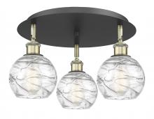  516-3C-BAB-G1213-6 - Athens Deco Swirl - 3 Light - 18 inch - Black Antique Brass - Flush Mount