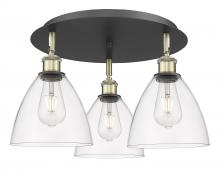 Innovations Lighting 516-3C-BAB-GBD-752 - Bristol - 3 Light - 19 inch - Black Antique Brass - Flush Mount