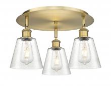 Innovations Lighting 516-3C-BB-G454 - Caton - 3 Light - 17 inch - Brushed Brass - Flush Mount