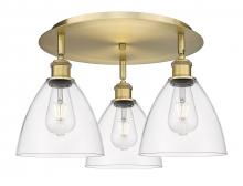  516-3C-BB-GBD-752 - Bristol - 3 Light - 19 inch - Brushed Brass - Flush Mount