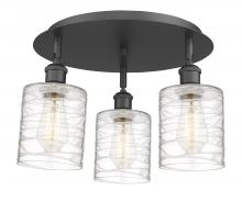 Innovations Lighting 516-3C-BK-G1113 - Cobbleskill - 3 Light - 17 inch - Matte Black - Flush Mount