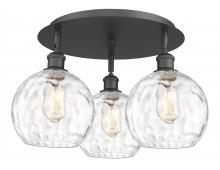 Innovations Lighting 516-3C-BK-G1215-8 - Athens Water Glass - 3 Light - 20 inch - Matte Black - Flush Mount