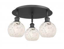 Innovations Lighting 516-3C-BK-G1216-6WM - White Mouchette - 3 Light - 18 inch - Matte Black - Flush Mount