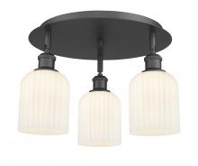 Innovations Lighting 516-3C-BK-G559-5GWH - Bridal Veil - 3 Light - 17 inch - Matte Black - Flush Mount