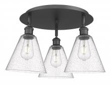 Innovations Lighting 516-3C-BK-GBC-84 - Berkshire - 3 Light - 20 inch - Matte Black - Flush Mount