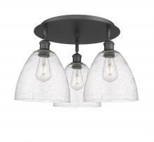 Innovations Lighting 516-3C-BK-GBD-94 - Bristol - 3 Light - 21 inch - Matte Black - Flush Mount