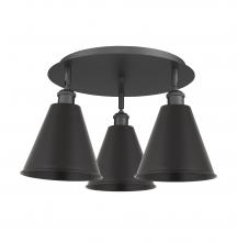 Innovations Lighting 516-3C-BK-MBC-8-BK - Berkshire - 3 Light - 20 inch - Matte Black - Flush Mount