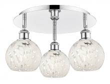 Innovations Lighting 516-3C-PC-G1216-6WM - White Mouchette - 3 Light - 18 inch - Polished Chrome - Flush Mount