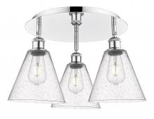 Innovations Lighting 516-3C-PC-GBC-84 - Berkshire - 3 Light - 20 inch - Polished Chrome - Flush Mount