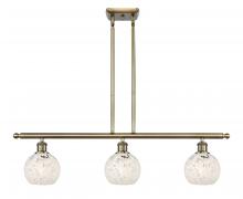 Innovations Lighting 516-3I-AB-G1216-6WM - White Mouchette - 3 Light - 36 inch - Antique Brass - Stem Hung - Island Light