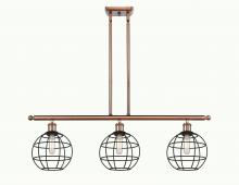 Innovations Lighting 516-3I-AC-CE-8-BK - Lake Placid - 3 Light - 36 inch - Antique Copper - Stem Hung - Island Light