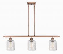 Innovations Lighting 516-3I-AC-G112C-5CL - Cobbleskill - 3 Light - 36 inch - Antique Copper - Cord hung - Island Light