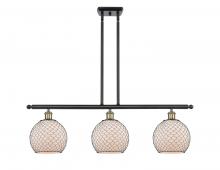 Innovations Lighting 516-3I-BAB-G121-8CBK - Farmhouse Chicken Wire 3 Light Island Light