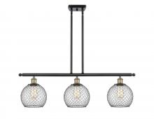 Innovations Lighting 516-3I-BAB-G122-8CBK - Farmhouse Chicken Wire 3 Light Island Light