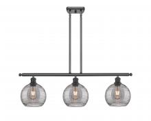 Innovations Lighting 516-3I-BK-G1213-8SM - Athens Deco Swirl - 3 Light - 36 inch - Matte Black - Cord hung - Island Light