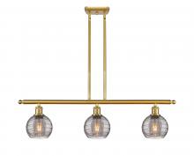 Innovations Lighting 516-3I-SG-G1213-6SM - Athens Deco Swirl - 3 Light - 36 inch - Satin Gold - Cord hung - Island Light