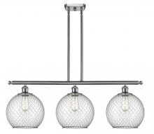 Innovations Lighting 516-3I-SN-G122-10CBK - Large Farmhouse Chicken Wire 3 Light Island Light