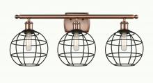 Innovations Lighting 516-3W-AC-CE-8-BK - Lake Placid - 3 Light - 28 inch - Antique Copper - Bath Vanity Light