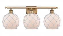  516-3W-BB-G121-8RW - Farmhouse Rope - 3 Light - 28 inch - Brushed Brass - Bath Vanity Light