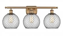 Innovations Lighting 516-3W-BB-G122-8CBK - Farmhouse Chicken Wire 3 Light Bath Vanity Light