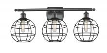 Innovations Lighting 516-3W-BK-CE-8-BK - Lake Placid - 3 Light - 28 inch - Matte Black - Bath Vanity Light