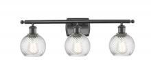 Innovations Lighting 516-3W-BK-G1214-6 - Small Twisted Swirl 3 Light Bath Vanity Light