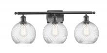 Innovations Lighting 516-3W-BK-G1214-8 - Twisted Swirl 3 Light Bath Vanity Light