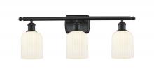  516-3W-BK-G559-5GWH - Bridal Veil - 3 Light - 25 inch - Matte Black - Bath Vanity Light