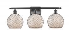 Innovations Lighting 516-3W-OB-G121-8CBK - Farmhouse Chicken Wire 3 Light Bath Vanity Light