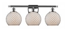 Innovations Lighting 516-3W-PC-G121-8CBK - Farmhouse Chicken Wire 3 Light Bath Vanity Light