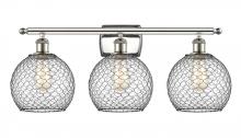 Innovations Lighting 516-3W-PN-G122-8CBK - Farmhouse Chicken Wire 3 Light Bath Vanity Light