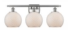 Innovations Lighting 516-3W-SN-G121-8CSN - Farmhouse Chicken Wire 3 Light Bath Vanity Light