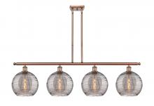 Innovations Lighting 516-4I-AC-G1213-10SM - Athens Deco Swirl - 4 Light - 48 inch - Antique Copper - Cord hung - Island Light