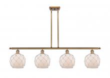  516-4I-BB-G121-8RW - Farmhouse Rope - 4 Light - 48 inch - Brushed Brass - Cord hung - Island Light