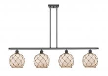  516-4I-OB-G121-8RB - Farmhouse Rope - 4 Light - 48 inch - Oil Rubbed Bronze - Cord hung - Island Light