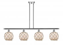  516-4I-PC-G121-8RB - Farmhouse Rope - 4 Light - 48 inch - Polished Chrome - Cord hung - Island Light