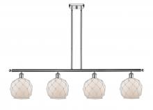  516-4I-PC-G121-8RW - Farmhouse Rope - 4 Light - 48 inch - Polished Chrome - Cord hung - Island Light